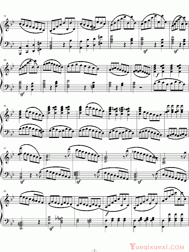 莫扎特第四十交响曲第四乐章 钢琴谱