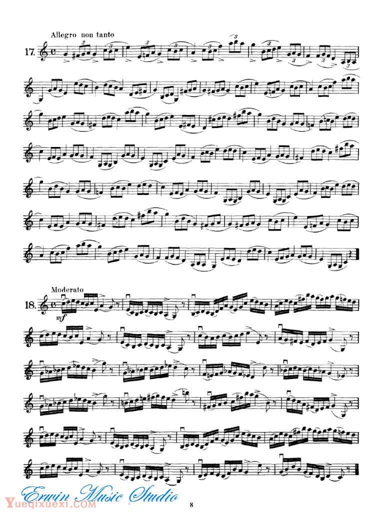 弗朗茨·沃尔法特-40首小提琴初级技巧练习曲 作品.54
