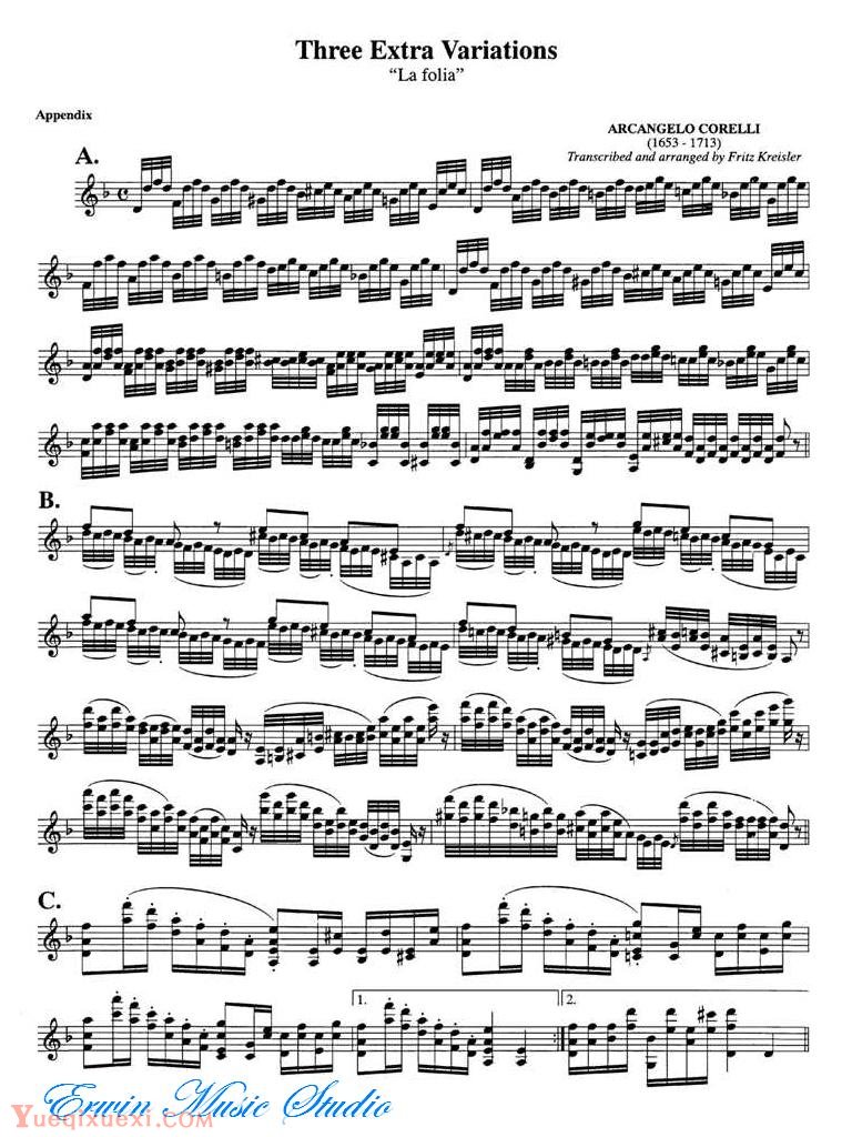 克莱斯勒-科雷利-三变奏曲 “福利亚” Three Extra Variations “La folia”