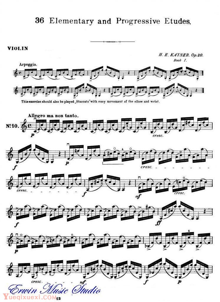 开塞-36首小提琴练习曲 作品.20 01