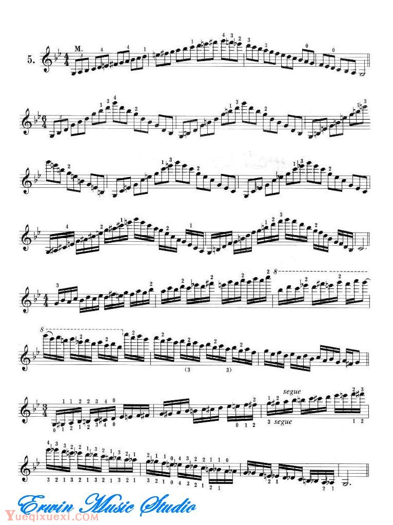 小提琴音阶体系 每日大、小調音阶练习6 g小调