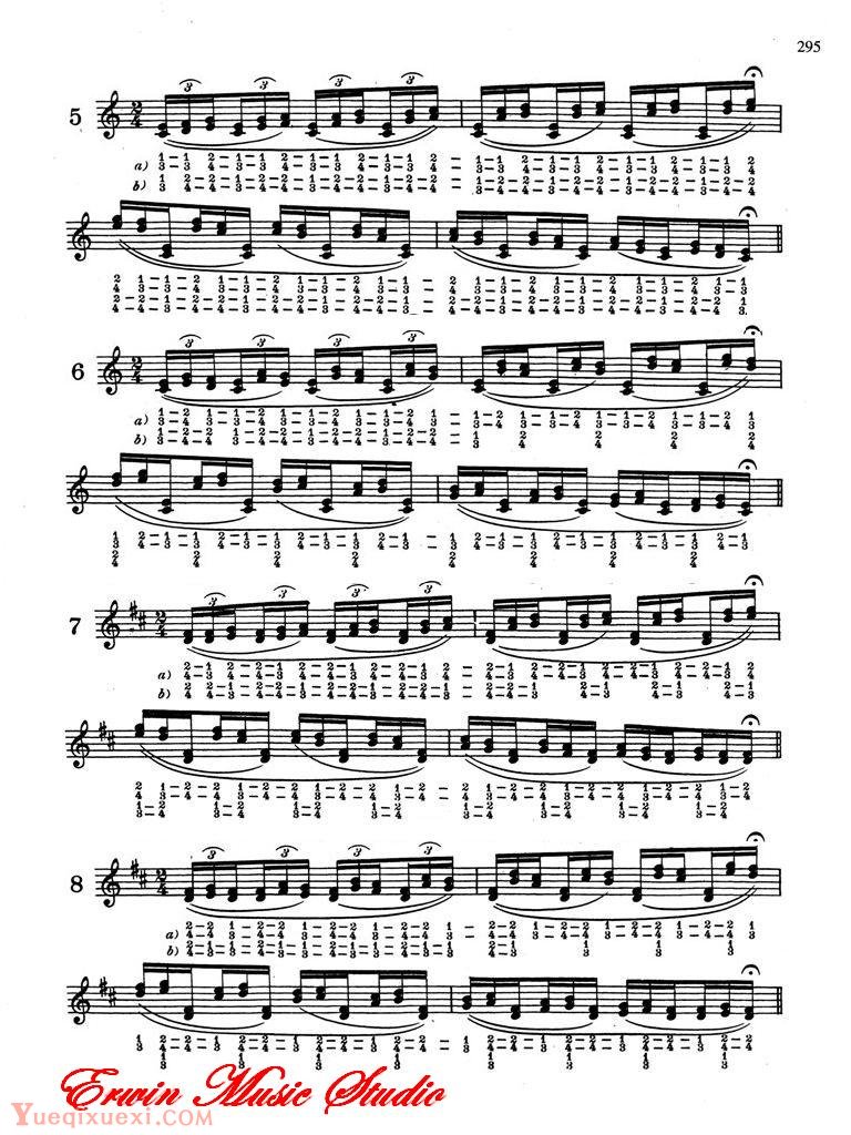 德米特里 康斯坦丁 多尼斯,24条小提琴三度和八度指法高级演练方法 作品.30