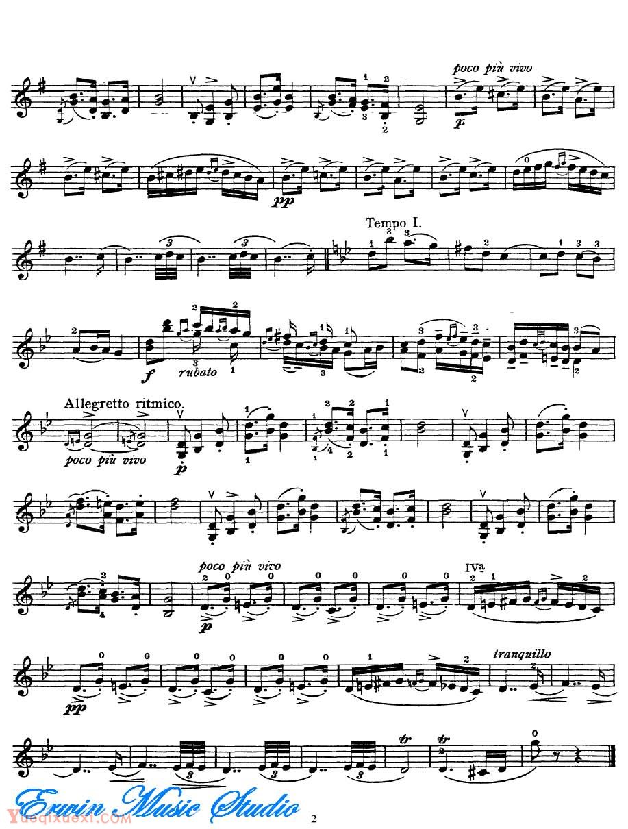 克莱斯勒-德沃夏克-G大调斯拉夫舞曲第1号Violin  Fritz Kreisler,  Slavonic Dance No.1 in G Minor (Antonin Dvorak)