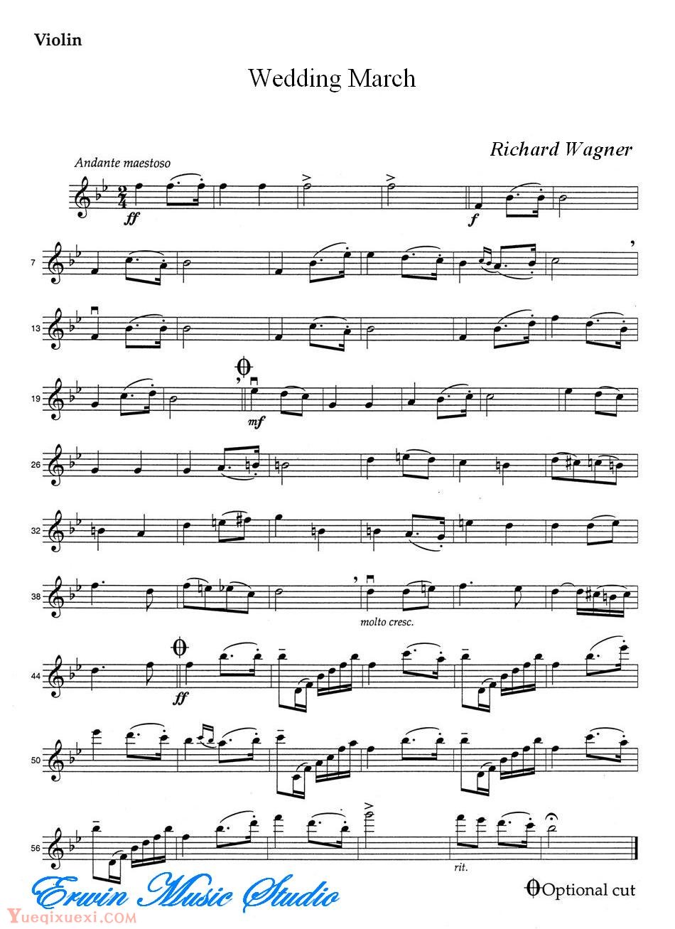 理查德瓦格纳-婚礼进行曲 弦乐三重奏分谱Violin  Richard Wagner, Wedding March