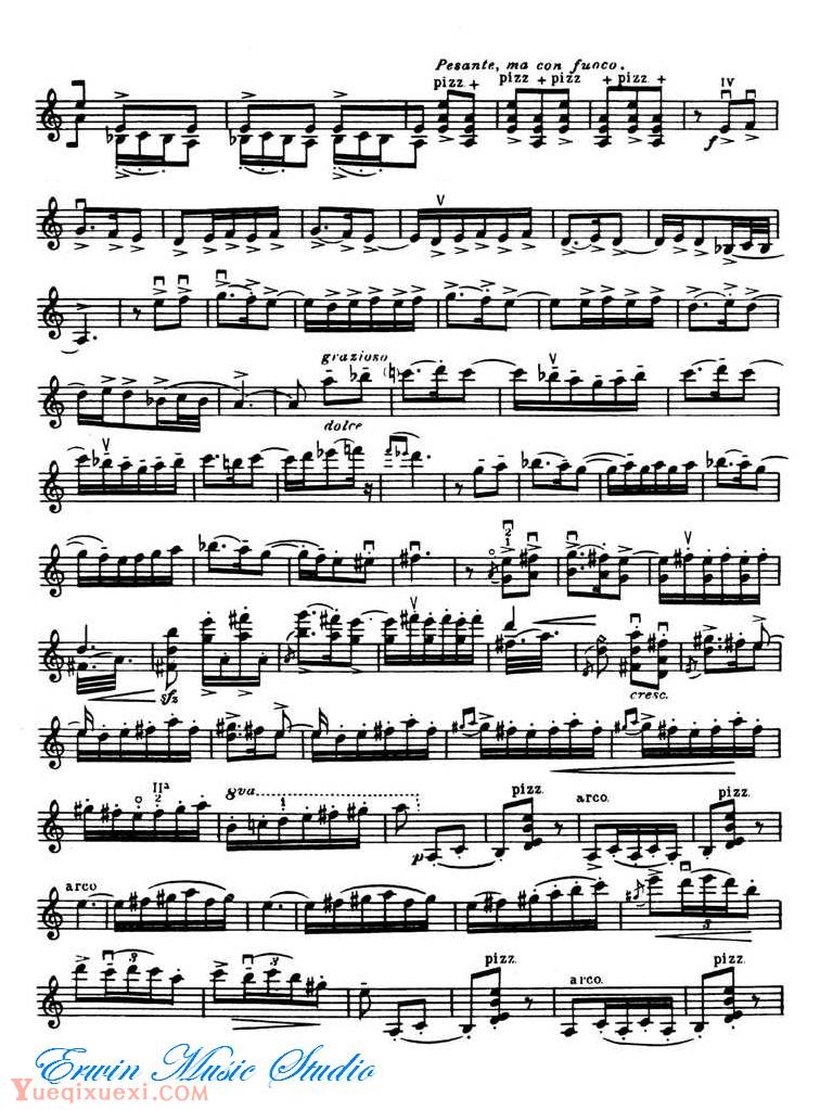 克莱斯勒-法雅-西班牙舞曲选自“简单的生活” 小提琴谱+钢琴伴奏谱Violin  Fritz Kreisle, Manuel de Falla, Danse Espagnole