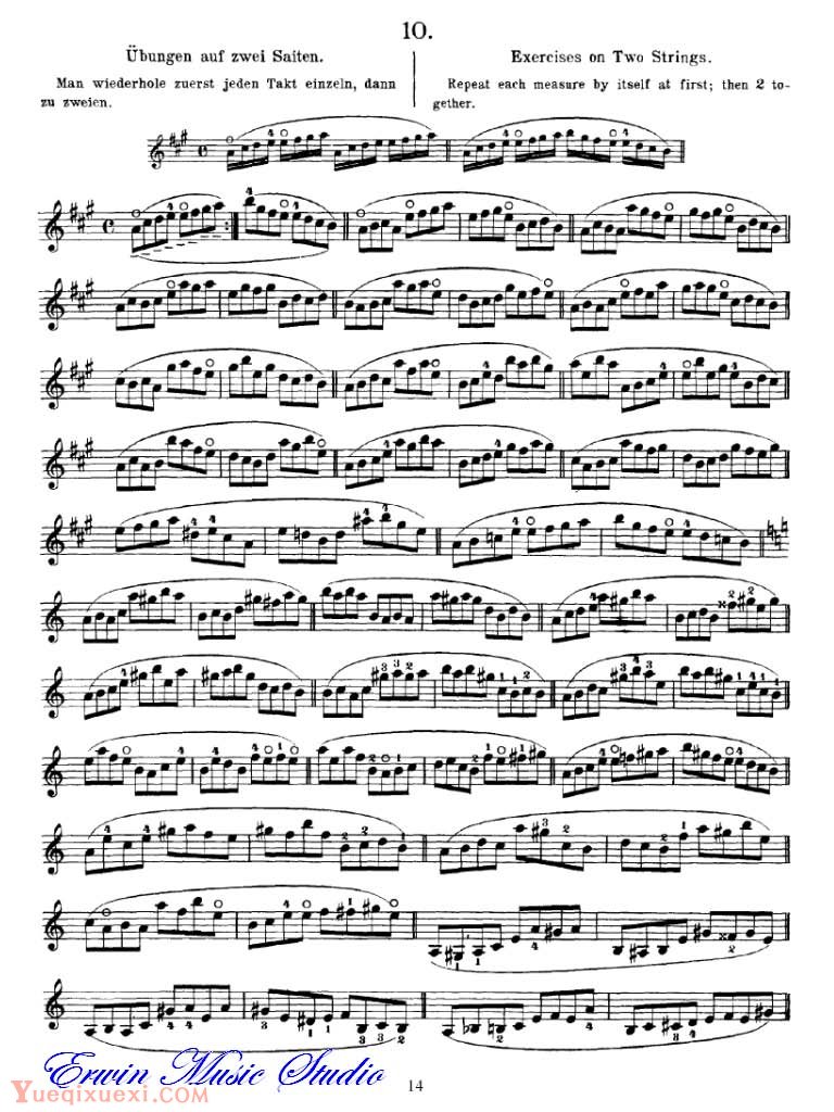 舍夫契克 第一指位：姿势练习-学习小提琴技术作品