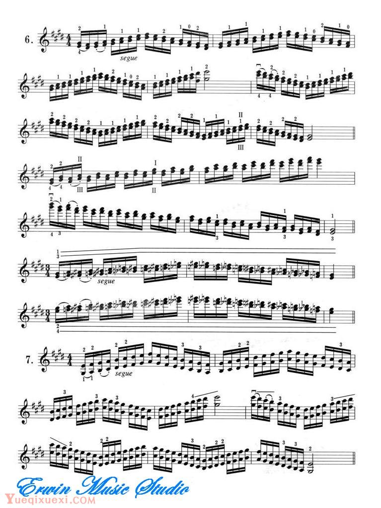 小提琴音阶体系 每日大、小調音阶练习 E大调
