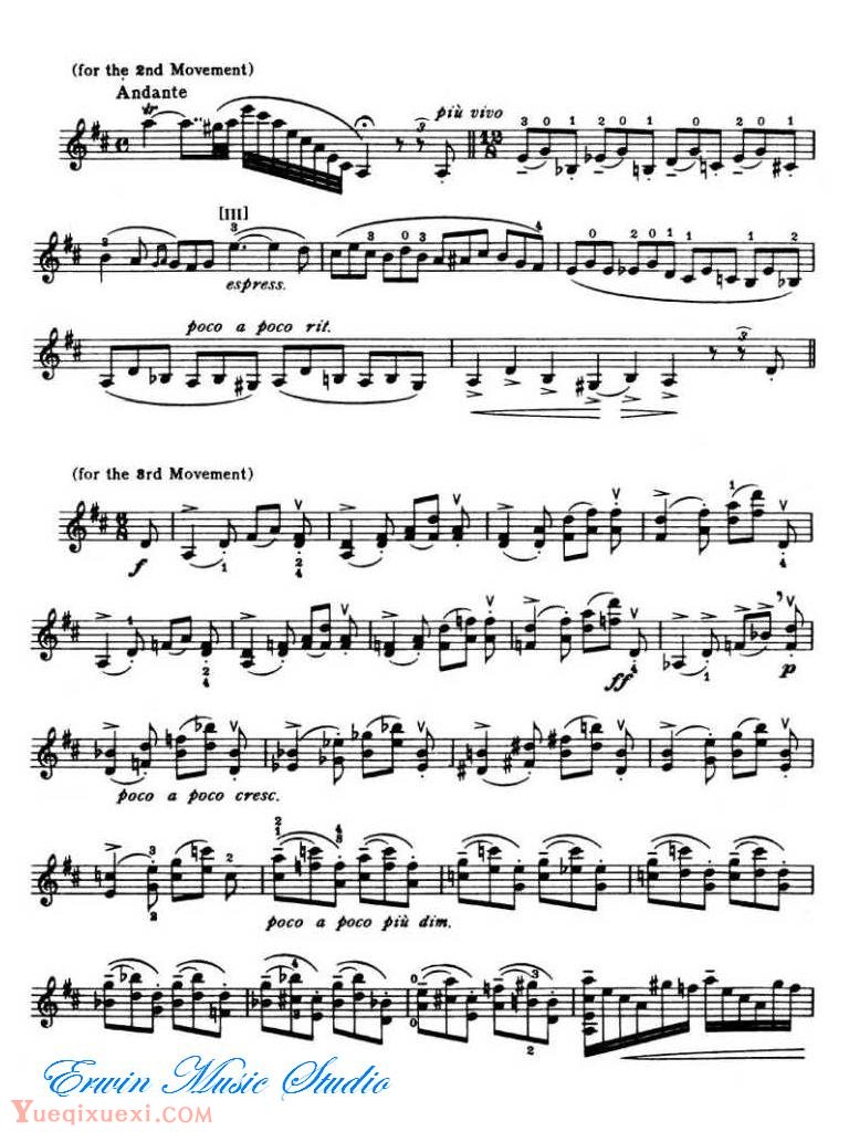 克莱斯勒-贝多芬-小提琴D大 调协奏曲华彩Fritz Kreisle, Ludwig van Beethoven  Cadenzas for the Concert