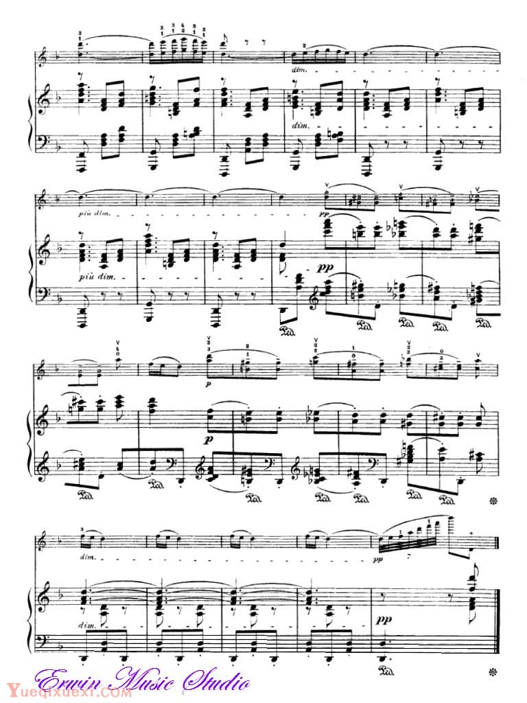 克莱斯勒-拉赫玛尼诺夫-小夜曲 小提琴谱+钢琴伴奏谱Piano  Fritz Kreisler,  Serge Rachmaninov Serenade
