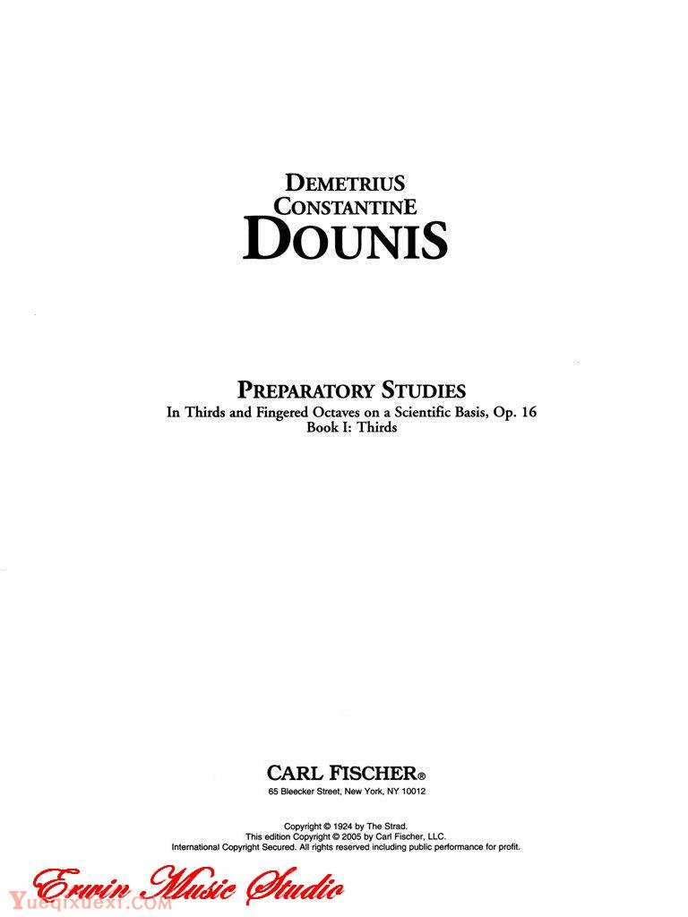 德米特里 康斯坦丁 多尼斯,三度和八度指法预备性基础练习第一册,三度指法