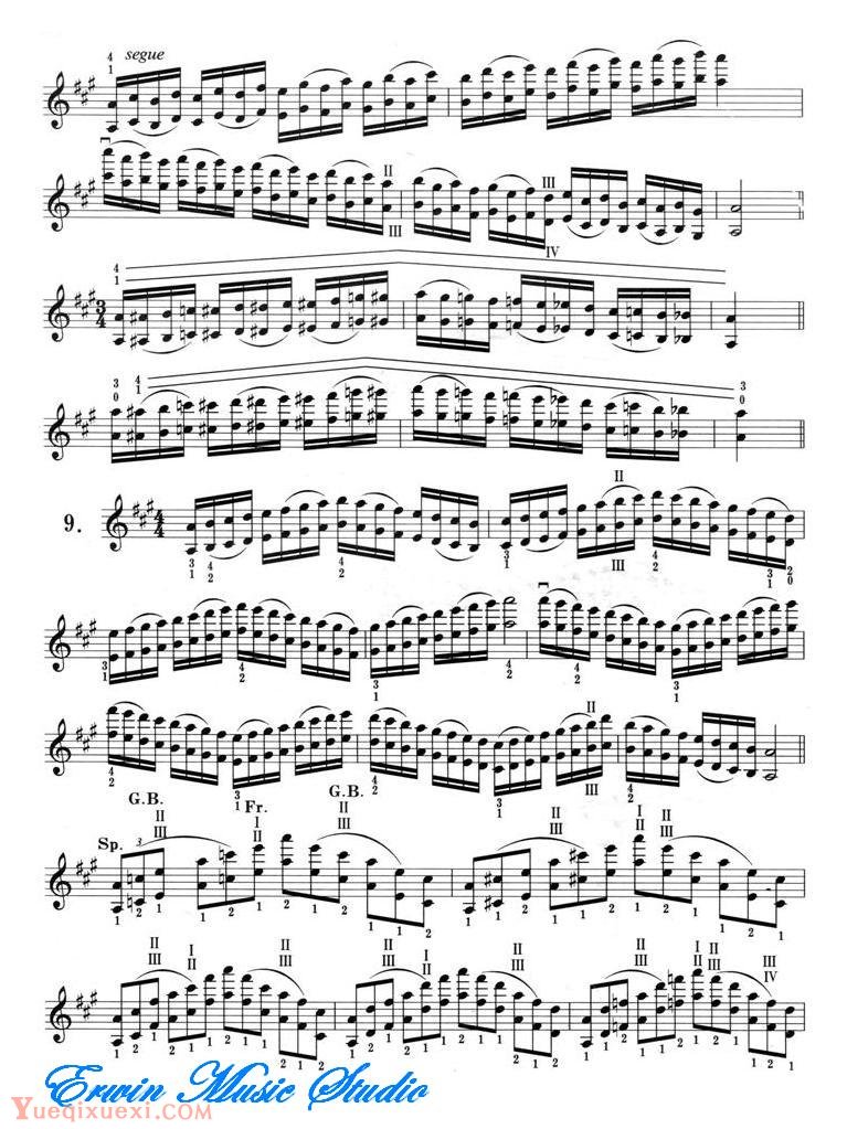 小提琴音阶体系 每日大、小調音阶练习 A大调