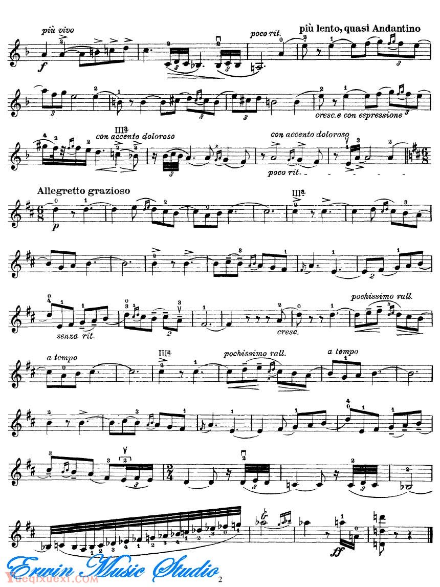 克莱斯勒-吉普赛女郎 小提琴谱Violin  Fritz Kreisler,  La Gitana