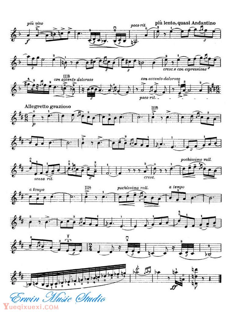 克莱斯勒-吉普赛女郎 小提琴谱Violin  Fritz Kreisle, La Gitana