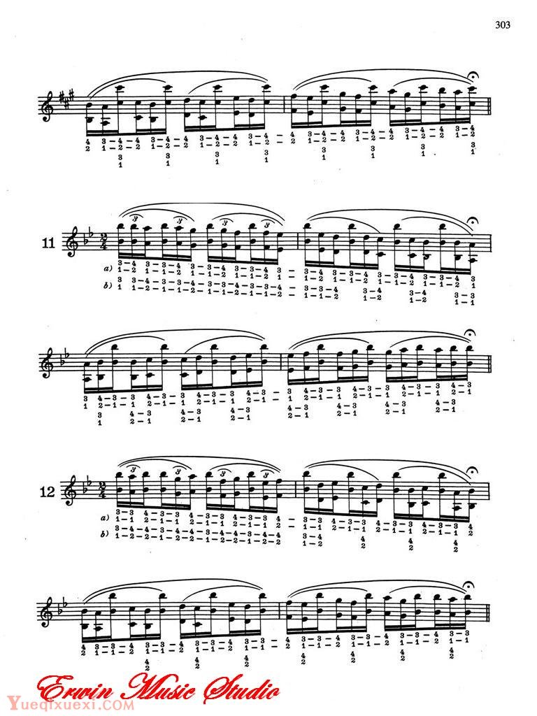 德米特里 康斯坦丁 多尼斯,24条小提琴三度和八度指法高级演练方法 作品