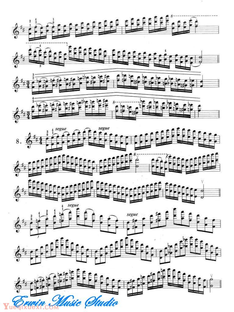 小提琴音阶体系 每日大、小調音阶练习 D大调