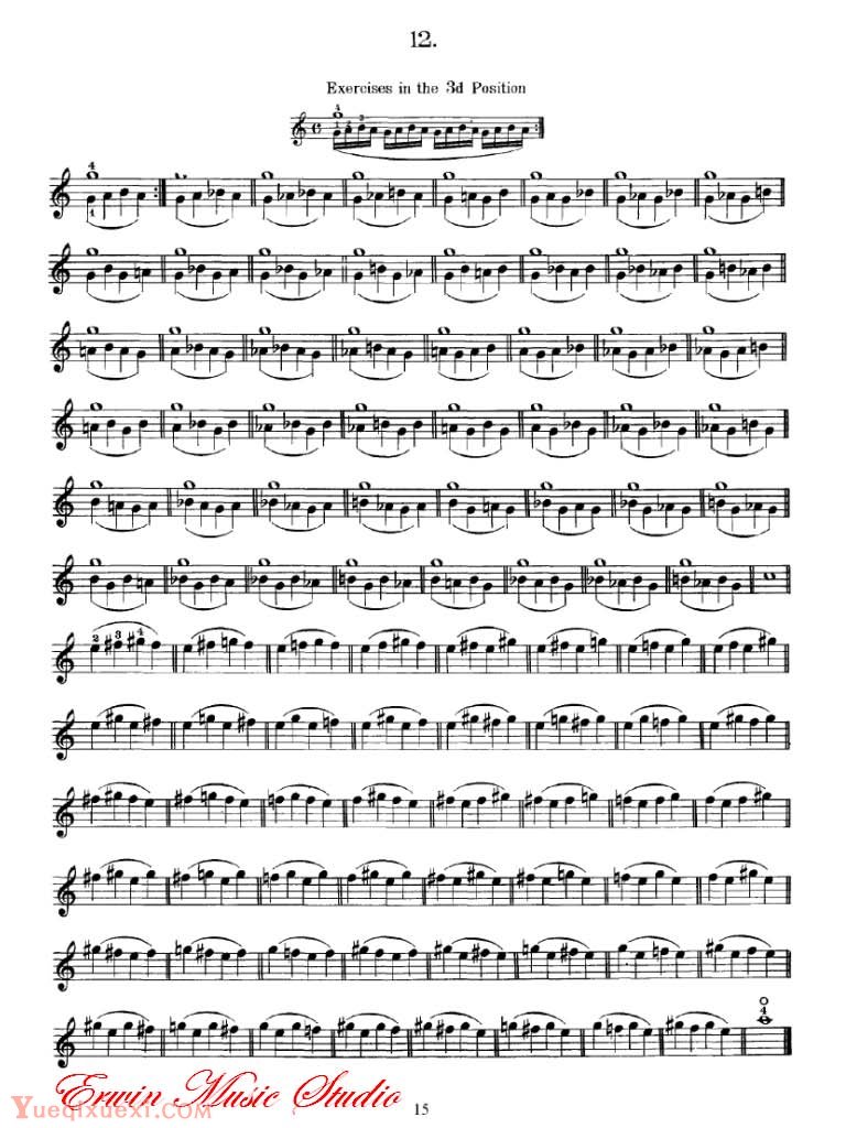 舍夫契克 第二至第七指位：姿势练习-学习小提琴技术 作品.1 02