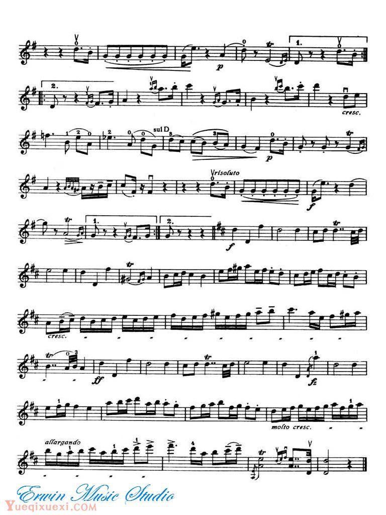 克萊斯勒-小步舞曲 (步里亚尼风格)Violin  Fritz Kreisle, Tempo di Minuetto  In the style of Pugnani