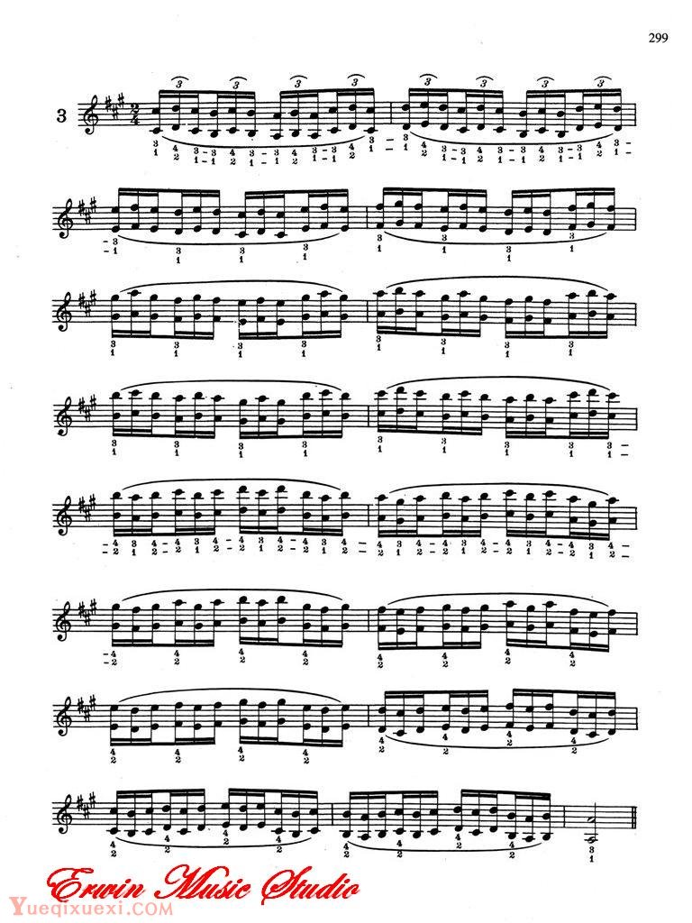 德米特里 康斯坦丁 多尼斯,24条小提琴三度和八度指法高级演练方法 作品