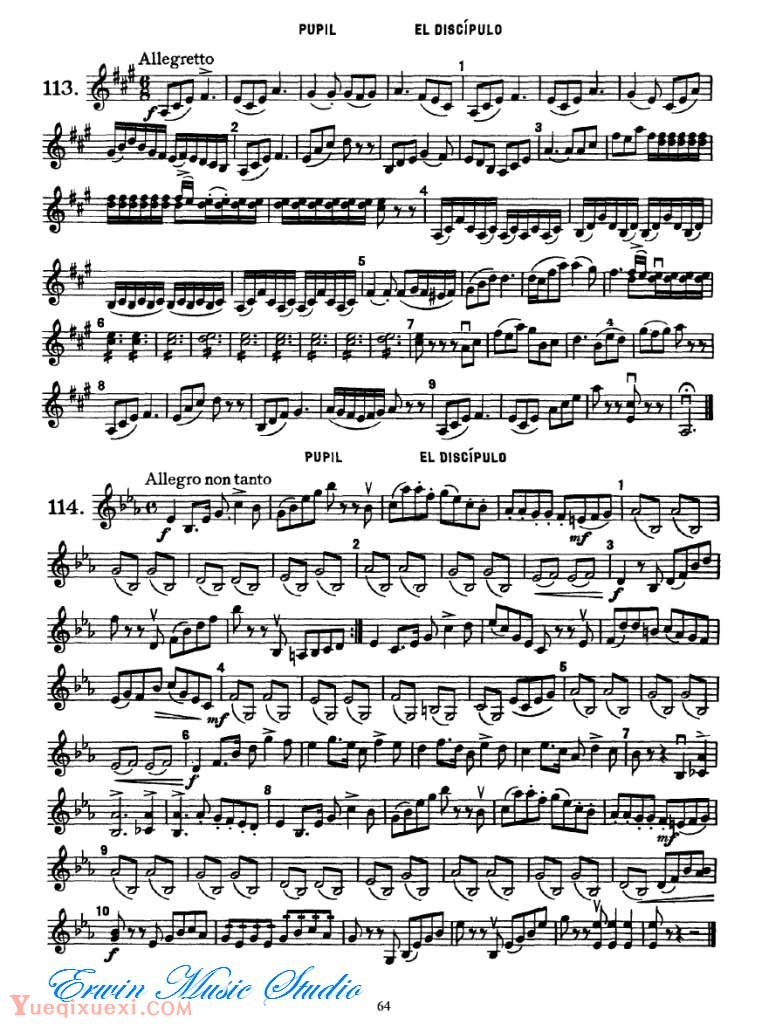 弗朗茨 沃尔法特-小提琴初级练习 作品.38  49-64