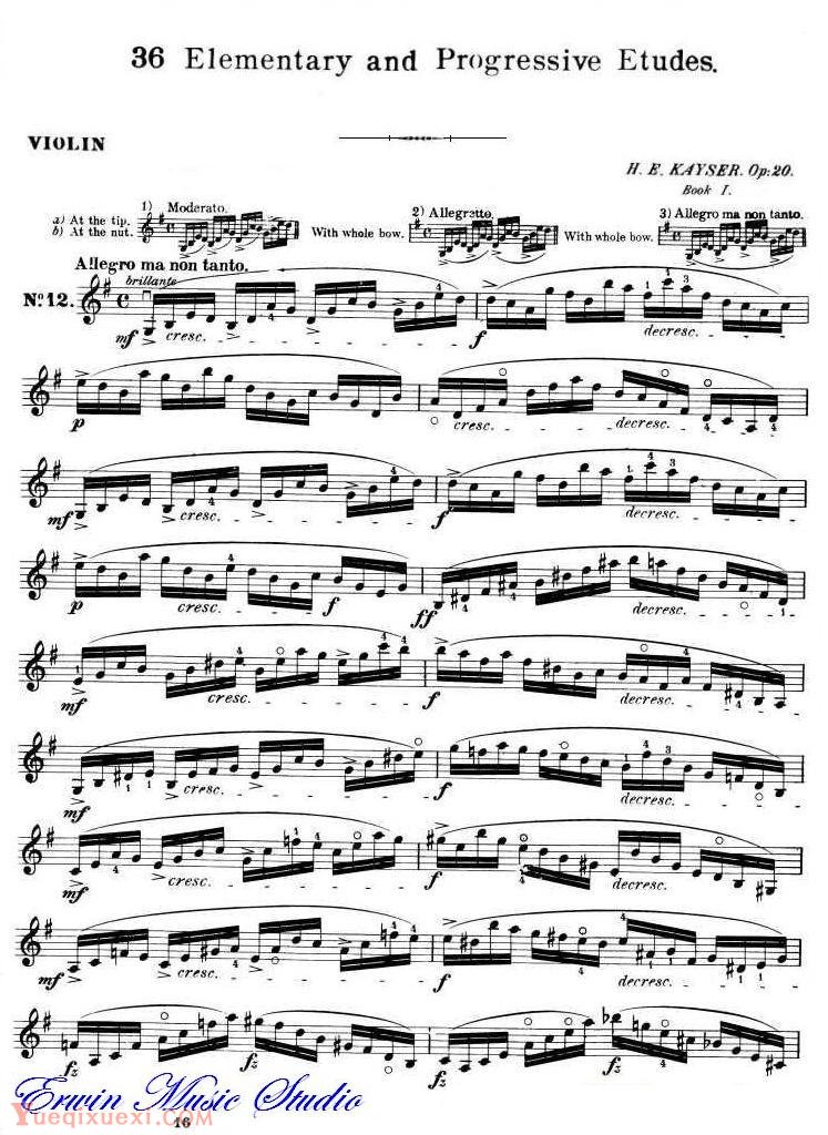 开塞-36首小提琴练习曲 作品.20 01
