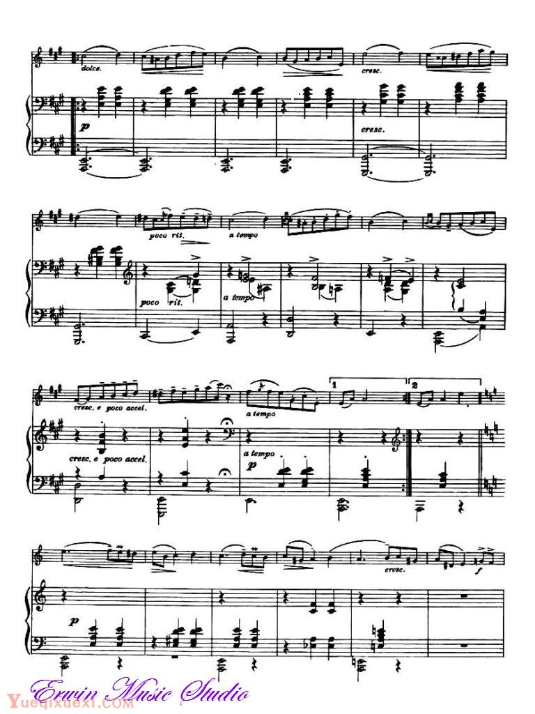 克莱斯勒-肖邦-玛祖卡 (a调)作品67第4号小提琴谱+钢琴伴奏Piano  Fritz Kreisler,  Chopin,Mazurka Op.67,No.4