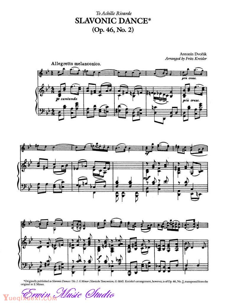 克萊斯勒-德沃夏克-斯拉夫舞曲 作品46第2首Piano  Kreisle, SLAVONIC DANCE