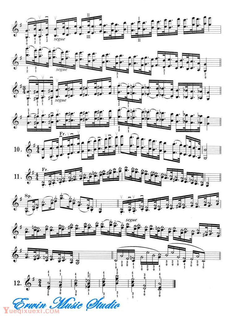 小提琴音阶体系 每日大、小調音阶练习 G大调