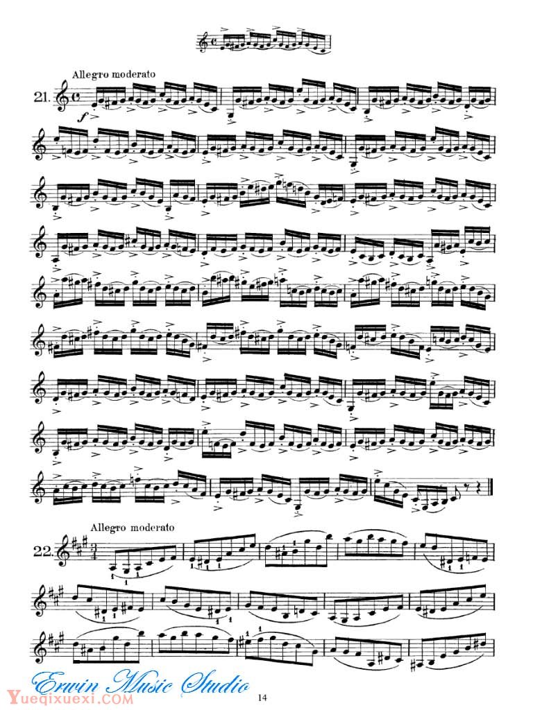 弗朗茨·沃尔法特-小提琴50 首简单旋律学习 作品.74 第一部份