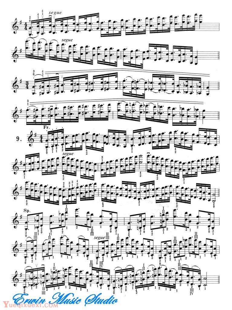 小提琴音阶体系 每日大、小調音阶练习 G大调