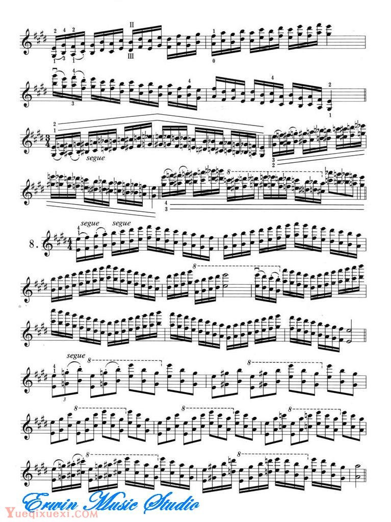 小提琴音阶体系 每日大、小調音阶练习 E大调