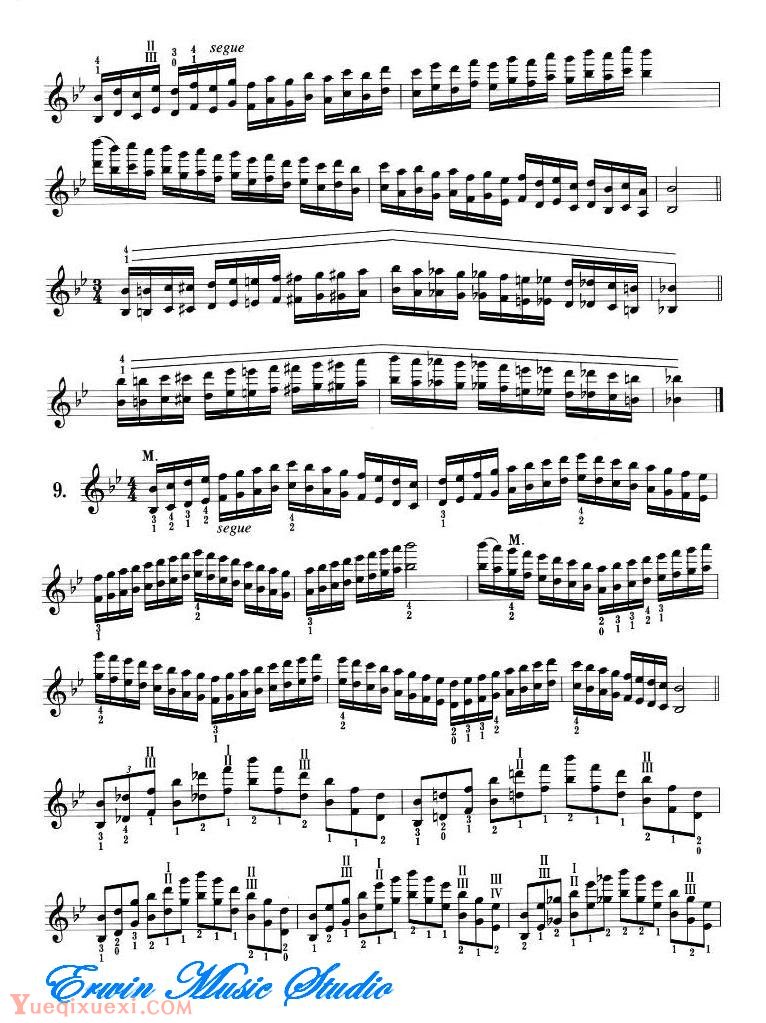 小提琴音阶体系 每日大、小調音阶练习5 bB大调