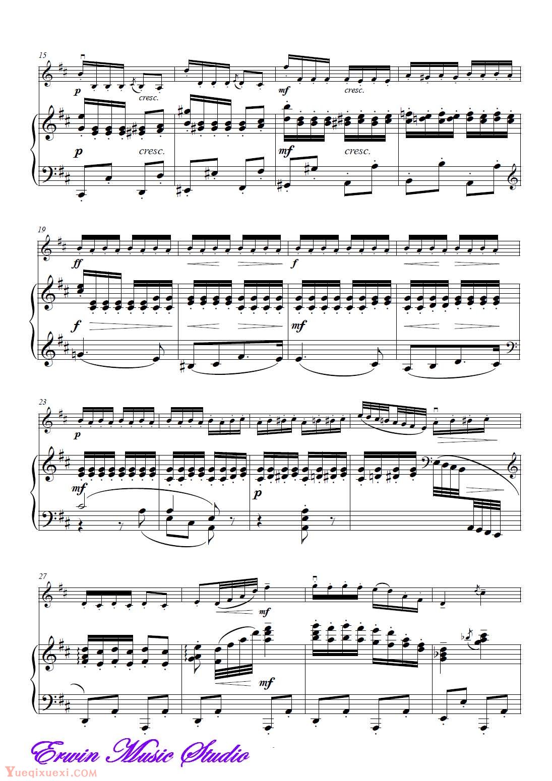 彼得 伊里奇 柴可夫斯基-芦笛舞 选自胡桃夹子 作品.71 钢琴伴奏