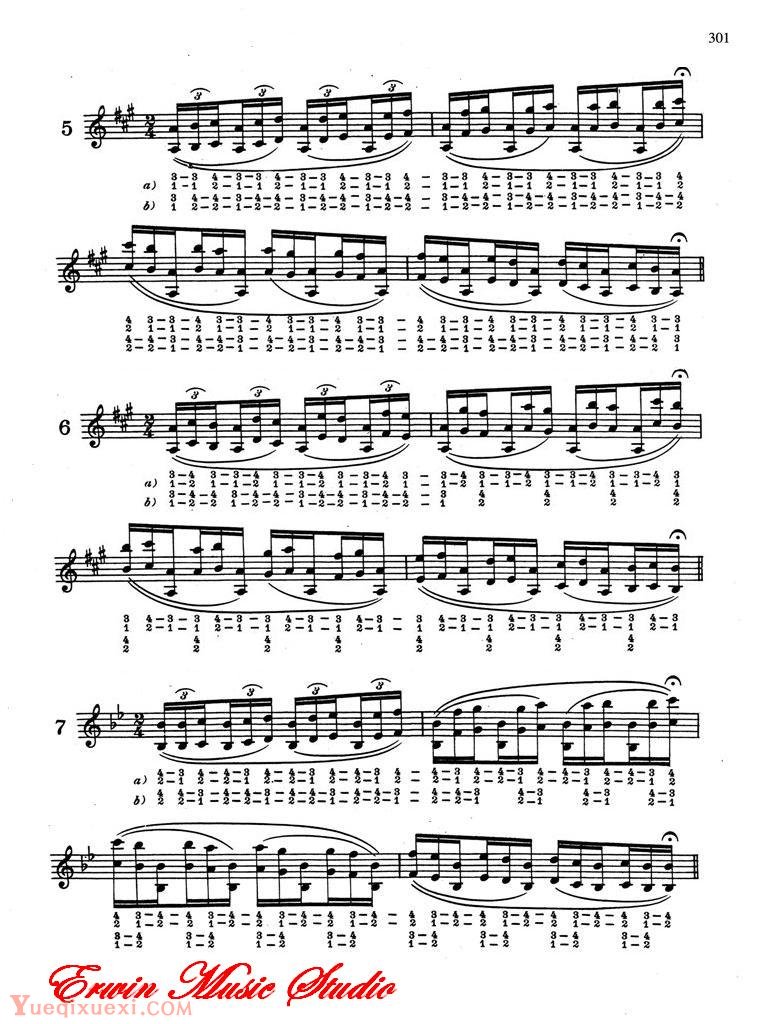 德米特里 康斯坦丁 多尼斯,24条小提琴三度和八度指法高级演练方法 作品.30