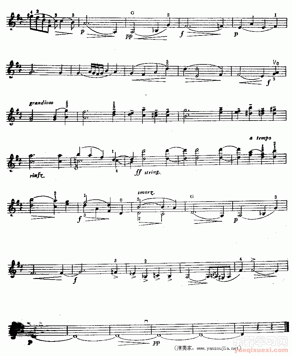 小提琴《卡伐蒂娜》的独奏艺术（配乐谱和视频）