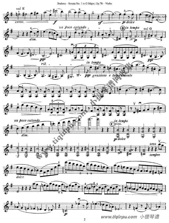 勃拉姆斯G大调第一奏鸣曲,小提琴独奏 文格洛夫