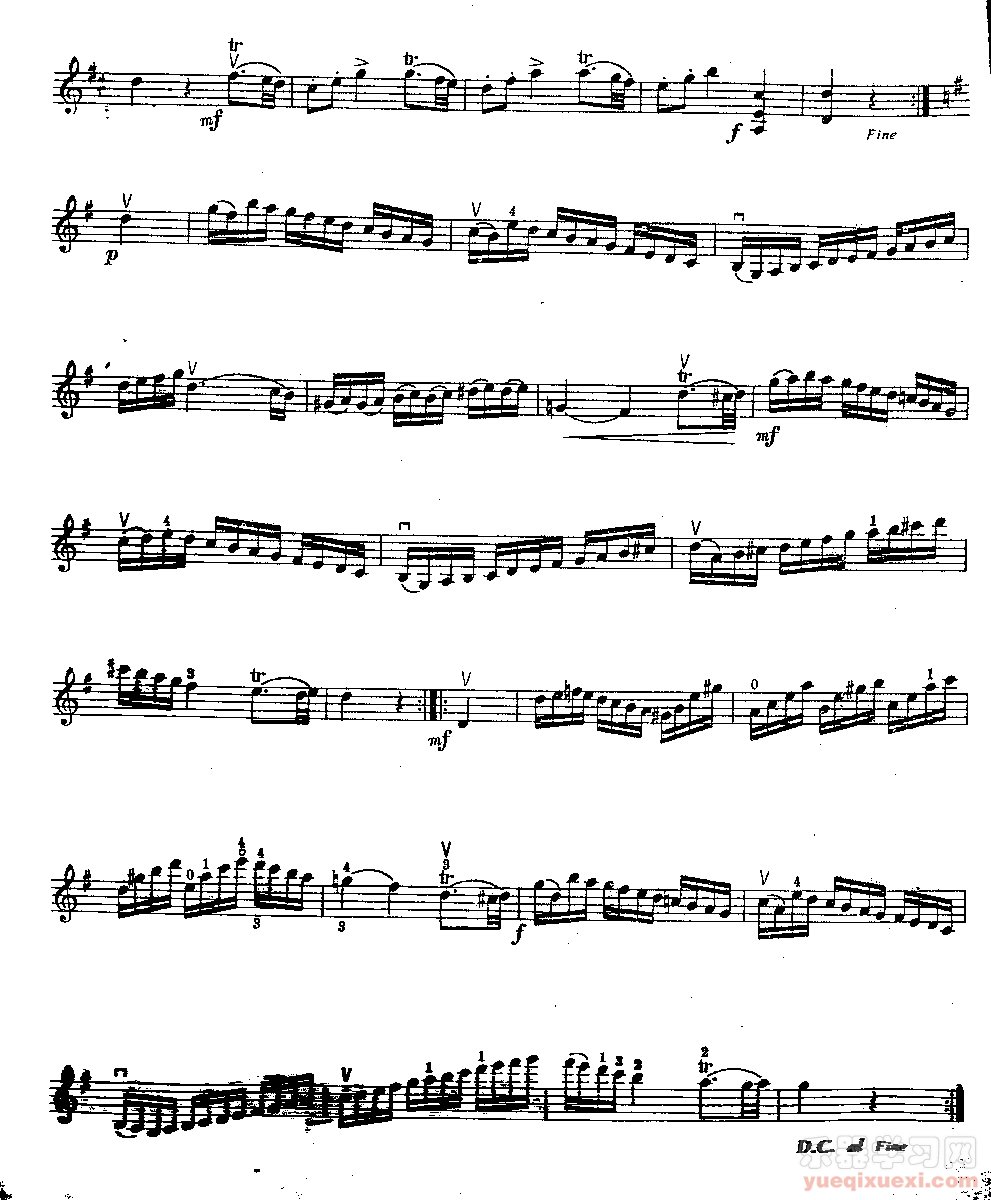领略莫扎特小提琴小步舞曲的风韵（配乐谱+视频）