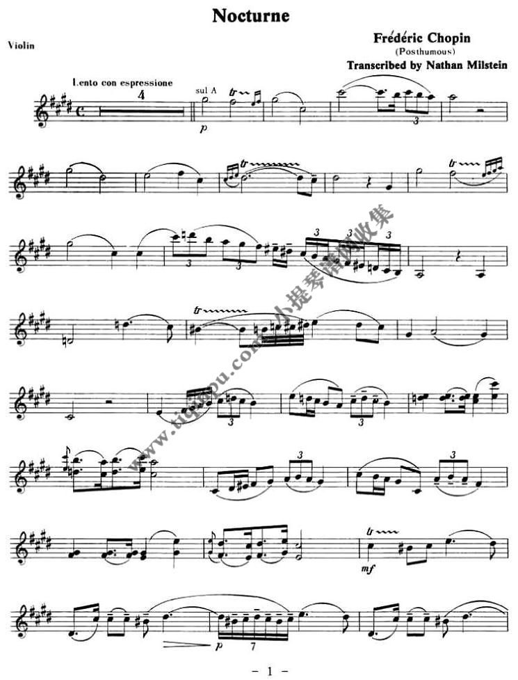 肖邦升c小调夜曲（米尔斯坦改编） 小提琴独奏 亚伦·罗桑