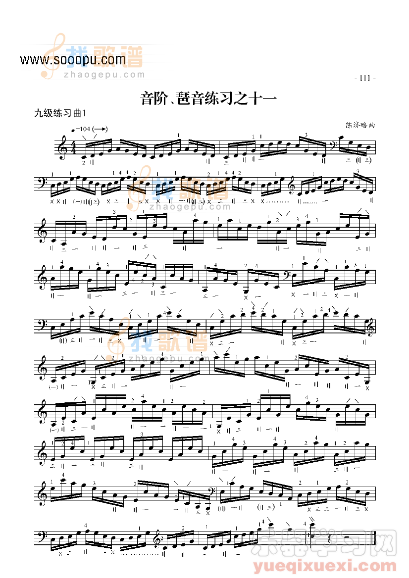 九级练习曲二首 民乐类 琵琶