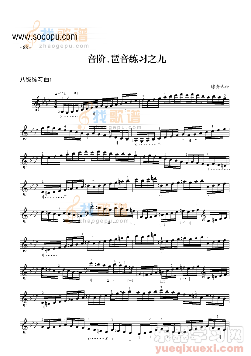 八级练习曲三首 民乐类 琵琶