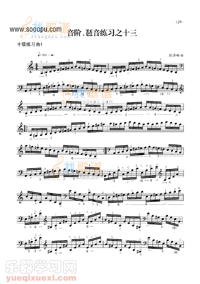 十级练习曲二首 民乐类 琵琶