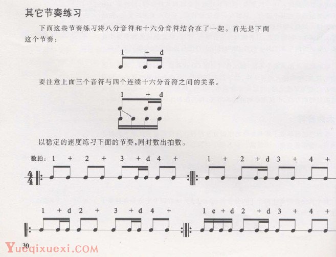 爵士鼓初级教程：其它节奏练习