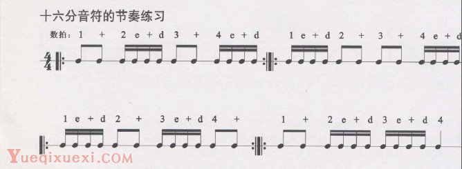 爵士鼓初级教程：十六分音符的节奏练习