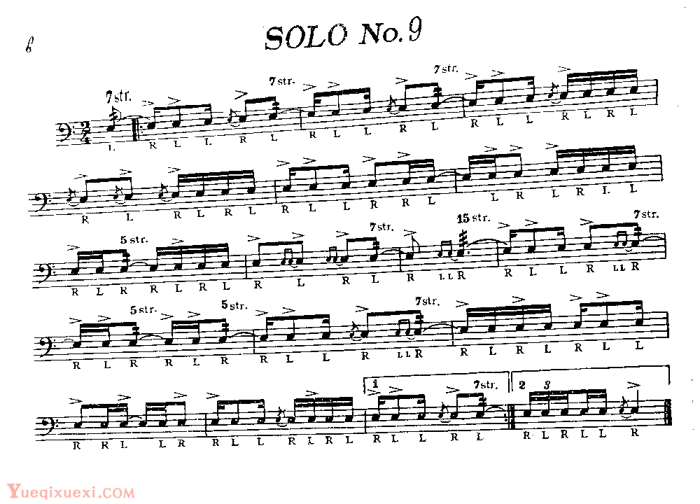 美国军鼓150条精华SOLO系列之《SOLO No.9》