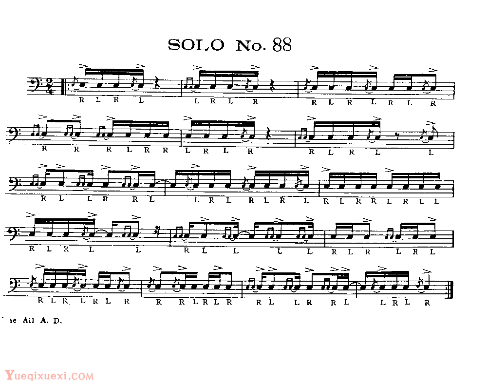 美国军鼓150条精华SOLO系列之《SOLO No.88》
