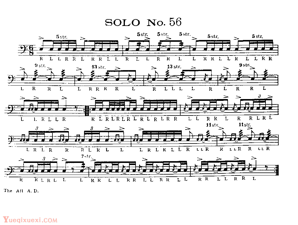 美国军鼓150条精华SOLO系列之《SOLO No.56》
