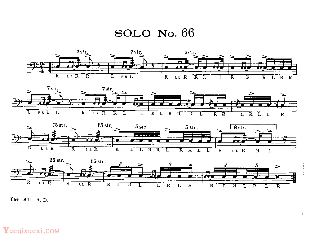 美国军鼓150条精华SOLO系列之《SOLO No.66》