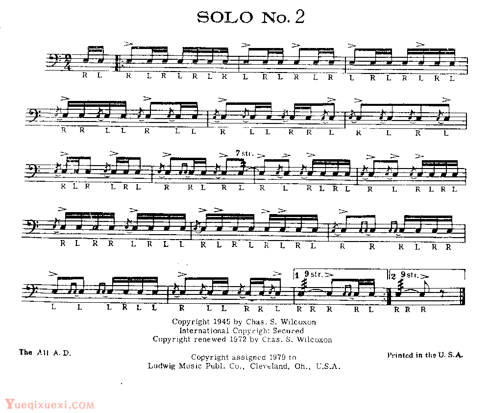 美国军鼓150条精华SOLO系列之《SOLO No.2》