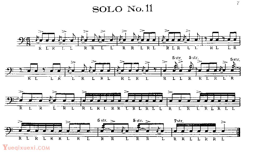 美国军鼓150条精华SOLO系列之《SOLO No.11》