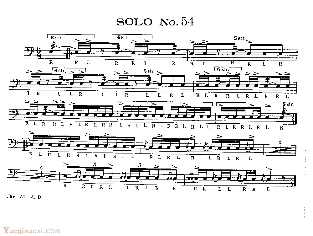 美国军鼓150条精华SOLO系列之《SOLO No.54》