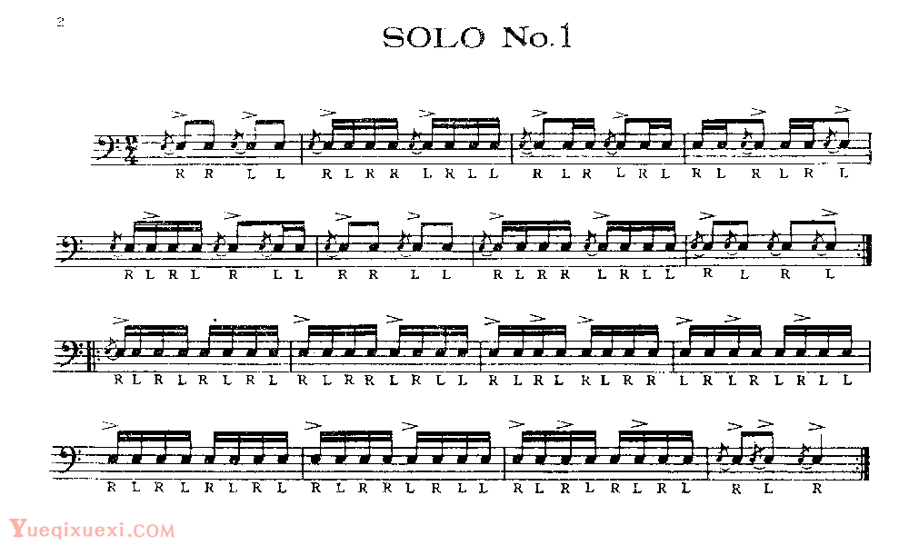 美国军鼓150条精华SOLO系列之《SOLO No.1》